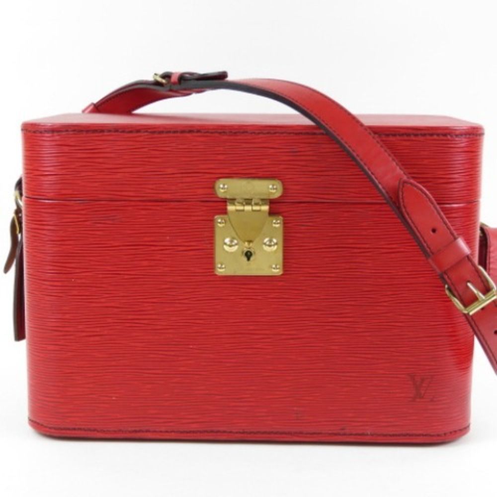 Louis Vuitton Vanity Epi Shoulder Leather Red